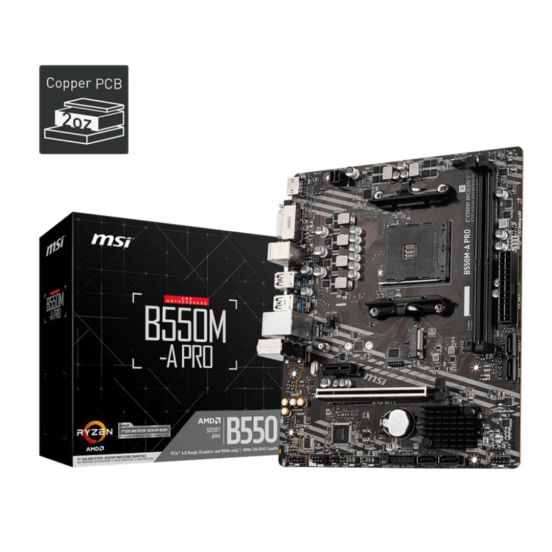 MB MSI B550 AMD S-AM4 4A GEN/2XDRR4 3200MHZ/PCIE 4.0/HDMI/DVI/4XUSB 3.2/M.2/MICRO ATX/GAMA MEDIA image 5